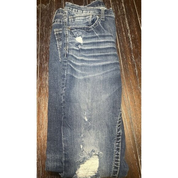 BKE Jake Straight Stretch Distressed Medium Washed Jeans Size 32x36 - Picture 14 of 16